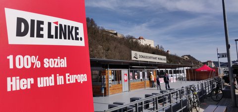 Die Kulisse des Politischen Aschermittwochs der Linken