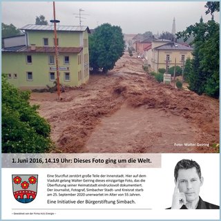 So sieht das Schild aus, das am 1. Juni 2021, fünf Jahre nach der Flut, enthüllt wird. 